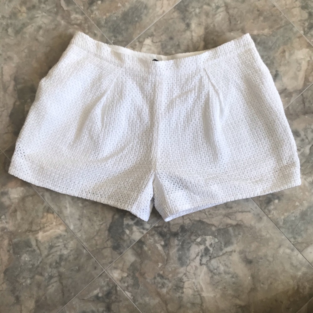 Maiyet Open Weave White Shorts